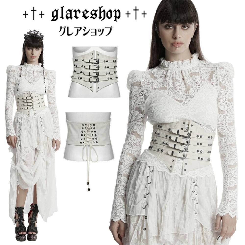 glareshop 쥢åסS/L/2XLKX169-Wѥ  ֥󥺲ù 졼å Сѥ 륻åȥ٥ ۥ磻 ǥ | ѥ 奢 V ץ ơ   [PUNK RAVE] Buckle Loops Steampunk Girdle