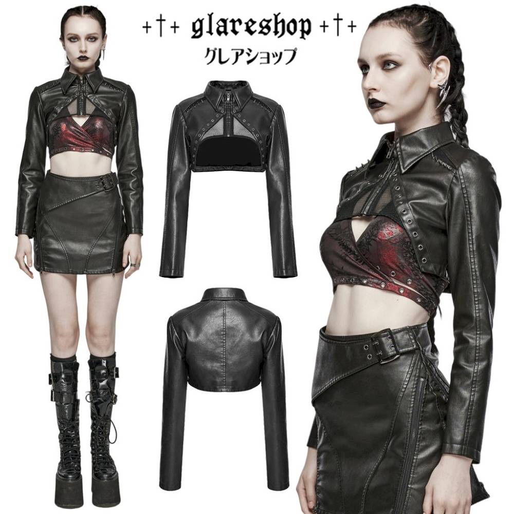 glareshop 쥢åסXS-4XLJX907-Bѥ 㥱å 硼Ⱦ ߥ꥿꡼  եå쥶 Ĺµ Ū 饤  ֥å ǥ | ѥ 奢 V ⡼ɷ ץ ơ   [PUNK RAVE] Punk Short Jacket