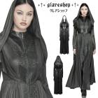 glareshop グレアショップ「XS-4XL」JX935-B■ゴシック フード付き魔女コート ロング丈 フード付きカーディガン 黒 ブラック レディース | ドラマチック ヴィジュアル系 V系 モ