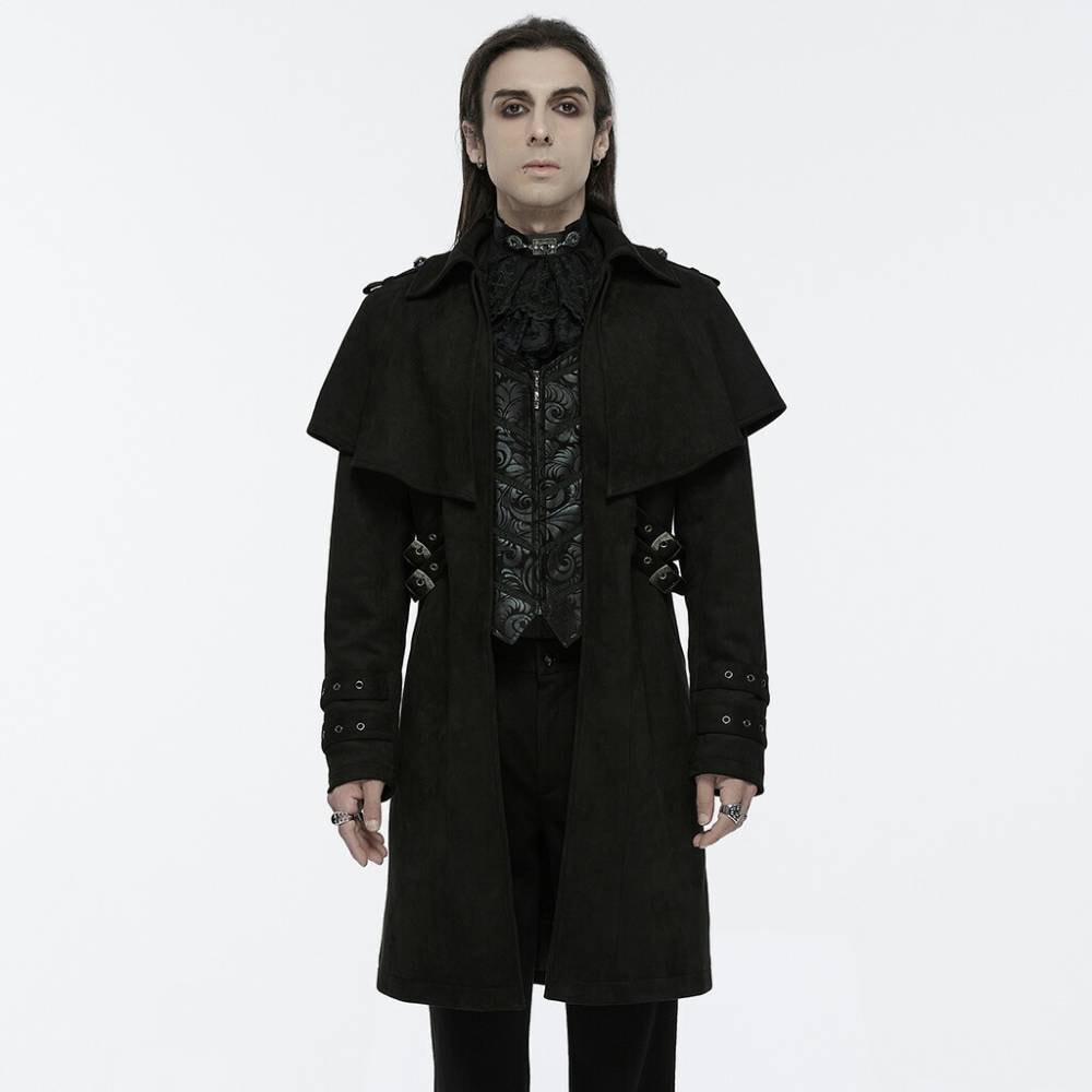 glareshop ���쥢����åס�M.S-M.5XL��JX950-B�������å��������դ����㥫���ɥ����� �ߥɥ�� �� �֥�å� ��� | �ѥ󥯥��å� �������奢��� V�� ���� �� [PUNK RAVE] Goth cloak style jacket