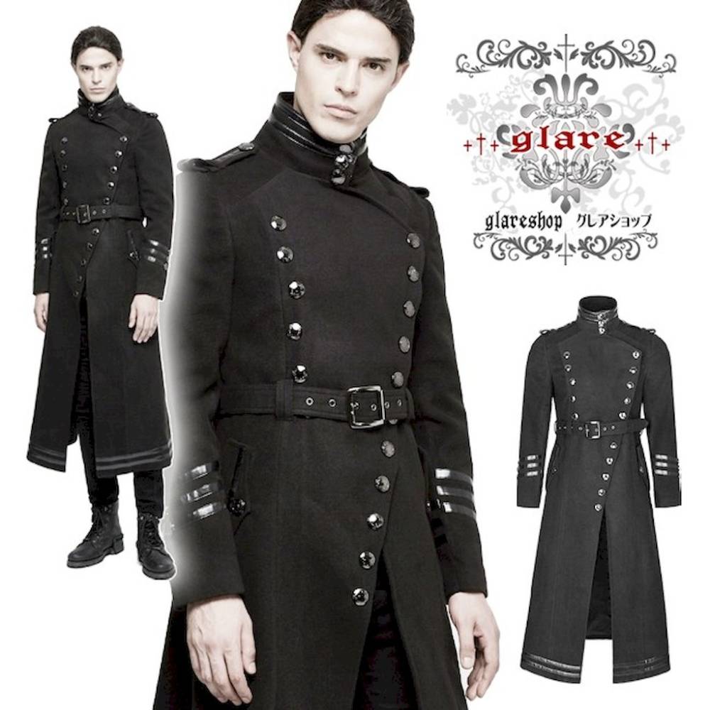 glareshop ���쥢����åס�M.S-M.5XL��JX396-man-B���ߥ꥿�꡼ ������ ���󥰾� �������� �ʥݥ쥪�� �ϥ��ͥå� �ե��å���ơ��� ���� �� �֥�å� | V�� �ե��å���� �������奢��� �����ץ� ���� �� [PUNK RAVE] Military Uniform Worsted Long Coat