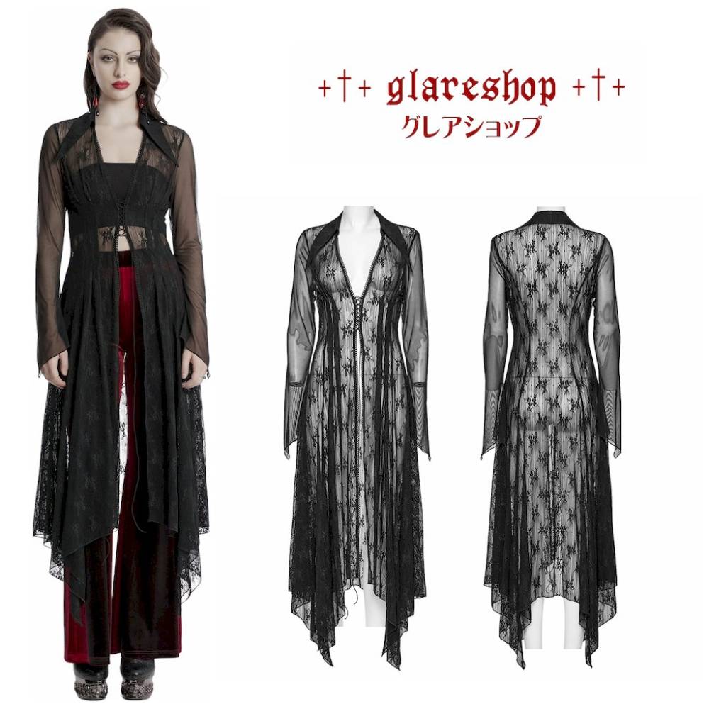 glareshop ���쥢����åס�XS-4XL��JX966-B�������å� �饤�ȥ������� ���󥰾� �졼�������ǥ����� �� �֥�å� ��ǥ����� | ��������ѥ� �������奢��� V�� �⡼�ɷ� �����ץ� ���ơ��� ���� �� [PUNK RAVE] Gothic lace cardigan