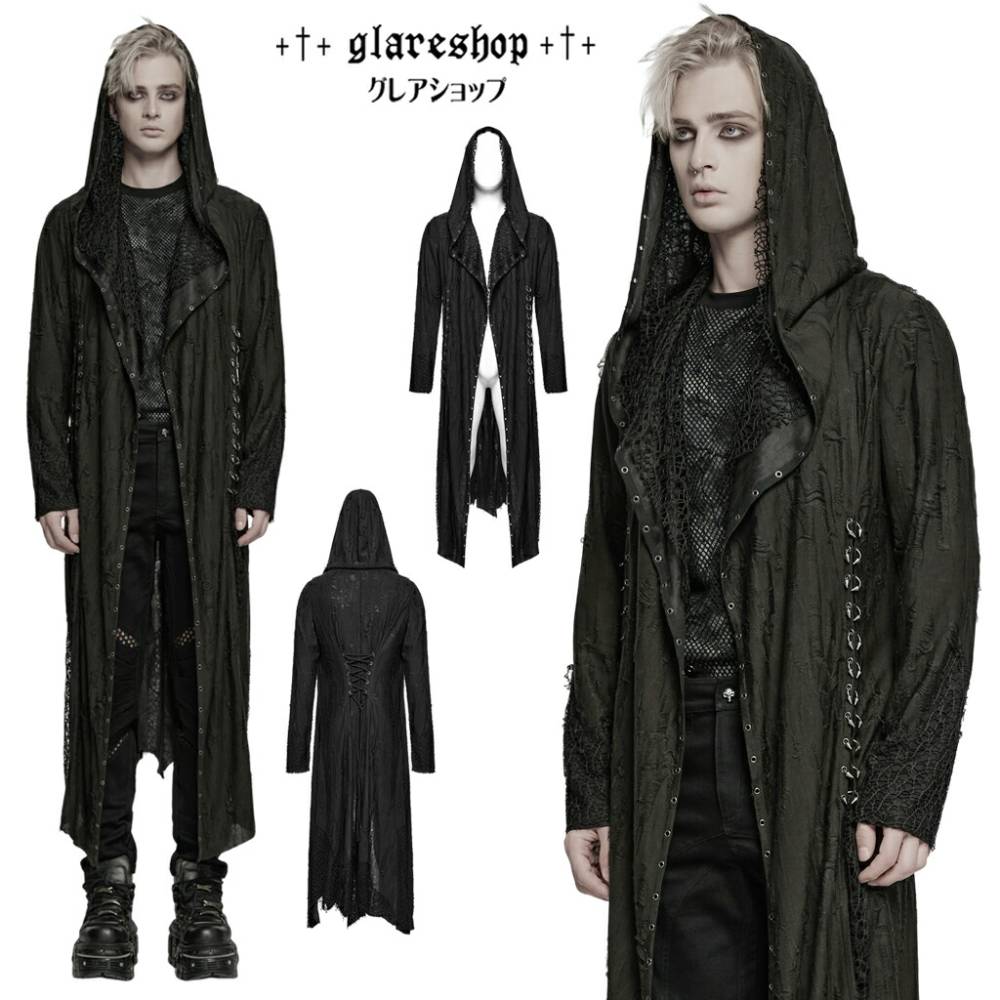 ������ڤ��glareshop ���쥢����åס�M.M/M.XL/M.3XL��JX984-B�������å��������������ȥ꡼�ա����դ��˥åȥ��㥱�å� �ա����դ����󥰥����ǥ����� �� ��� | �������奢��� V�� ���� �� [PUNK RAVE] Goth Decadent Asymmetric Hooded Knitted Jacket