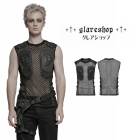 glareshop ���쥢����åס�M.M/M.XL/M.3XL��KX666-B���ѥ󥯥����С��ѥ� ��å��� �ѥå���� �٥��� �� �֥�å� ��� | �������� �ե��å���� ������ ����Ū �����ץ� ���ơ��� ���� �� [PUNK RAVE] Cyber Punk Mesh Patchwork Vest Top