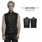 ������ڤ��glareshop ���쥢����åס�M.S-M.5XL��KX671-B���ѥ� �᥿�륹���å� ��å��� ���ץ饤���󥰥٥��� ���硼�Ⱦ� �� �֥�å� ��� | �������奢��� V�� �����ץ� ���� �� [PUNK RAVE] Punk tough guy Vest