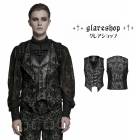 glareshop グレアショップ「M.S-M.5XL」KX676-HB■ゴシックレトロ刺繍レイヤードスタイルベスト 紳士 ショート丈 黒 ブラック メンズ | ゴスロリ ファッション ヴィジュアル系