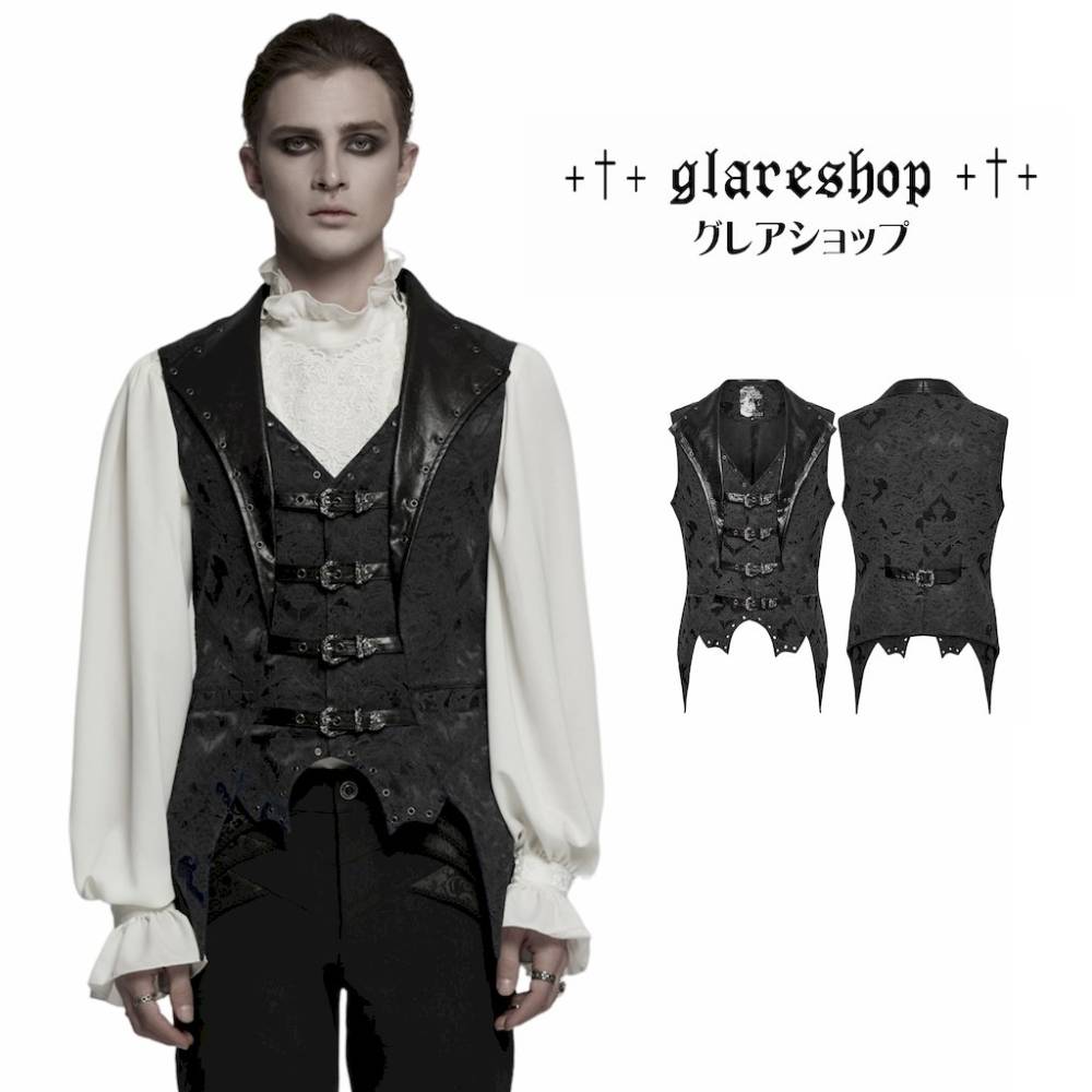 ������ڤ��glareshop ���쥢����åס�M.S-M.5XL��KX669-B����ȥ������å����㥫���ɥ�����귿��ڥ�٥��� ���硼�Ⱦ� �� �֥�å� ��� | �������� �ե��å���� �������奢��� V�� �����ץ� ���� �� [PUNK RAVE] Gothic jacquard lapel Vest