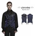 glareshop ���쥢����åס�M.S-M.5XL��KX669-K����ȥ������å����㥫���ɥ�����귿��ڥ�٥��� ���硼�Ⱦ� ������ �֥�å��ߥ֥롼 ��� | �������� �ե��å���� �������奢��� V�� �����ץ� ���� �� [PUNK RAVE] Gothic jacquard lapel Vest