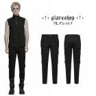 glareshop グレアショップ「M.S-M.5XL」PX801-B■パンク フラップポケット スリムデニムパンツ 黒 メンズ | ゴスロリ ファッション スチームパンク ヴィジュアル系 V系 モー