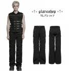 glareshop グレアショップ「M.S-M.5XL」PX802-B■パンク ダメージ加工 ルーズストレートパンツ 黒 ブラック メンズ | ゴスロリ ファッション スチームパンク ヴィジュアル系 