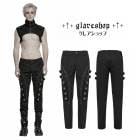 glareshop グレアショップ「M.S-M.5XL」PX805-B■パンク ナイト アーマー パッチ パンツ ボンテージパンツ  黒 ブラック メンズ | スチームパンク ヴィジュアル系 V系 モ