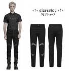 glareshop グレアショップ「M.S-M.5XL」PX808-B■パンク メッシュ スプライシング タイトパンツ 黒 ブラック メンズ | ゴスロリ ファッション スチームパンク ヴィジュアル系