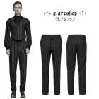 glareshop グレアショップ「M.S-M.5XL」PX811-B■ゴシック スチームパンク ストライプ スリムフィット パンツ 黒 ブラック メンズ | ゴスロリ ゴシック ファッション ヴィジ