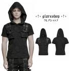 ������ڤ��glareshop ���쥢����åס�M.M/M.XL/M.3XL��TXA361-B���ѥ󥯥ա����դ�����å��˥å�ȾµT����� �� �֥�å� ��� |  �������奢��� V�� �����ץ� ���ơ��� ���� �� [PUNK RAVE] Punk Hooded Cracked Knitted Short Sleeve T-Shirt