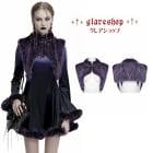 glareshop グレアショップ「S/L/2XL」JX995-VI■ゴシックグラデーションファーデビルショール ポレロ 黒×紫 レディース | ヴィジュアル系 V系 モード系 コスプレ ステージ 衣