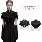 glareshop グレアショップ「S/L/2XL」JXA003-B■ゴシックレトロレース刺繍ベルベットショール 黒 ブラック レディース | ヴィジュアル系 V系 モード系 コスプレ ステージ 衣装