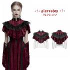glareshop グレアショップ「S/L/2XL」JXA003-R■ゴシックレトロレース刺繍ベルベットショール 赤 レッド レディース | ヴィジュアル系 V系 モード系 コスプレ ステージ 衣装 