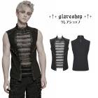 glareshop ���쥢����åס�M.S-M.5XL��KX661-B���ѥ󥯥�å�����Ǻ�٥��� �Ρ����꡼�֥ȥåץ� ���硼�Ⱦ� �� �֥�å� ��� | �������� �ե��å���� �������奢��� V�� �����ץ� ���� �� [PUNK RAVE] Punk mesh Vest