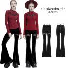 glareshop ���쥢����åס�XS-4XL��PX822-B�������å� ���쥻��� ����ץ��� �٥�٥å� ���󥰥ե쥢�ѥ�� �� �֥�å� ��ǥ����� | �������� �������奢��� V�� �⡼�ɷ� �����ץ� ���ơ��� ���� �� [PUNK RAVE] Crescent hollowed velvet flare pants