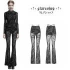 glareshop 쥢åסXS-4XLPX822-GYå쥻ץȥå󥰥ե쥢ѥ 졼 ǥ |  奢 V ⡼ɷ ץ ơ   [PUNK RAVE] Crescent hollowed velvet flare pants