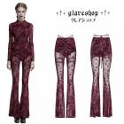 glareshop 쥢åסXS-4XLPX822-Rå쥻ץȥå󥰥ե쥢ѥ  å ǥ |  奢 V ⡼ɷ ץ ơ   [PUNK RAVE] Crescent hollowed velvet flare pants