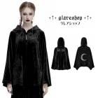 glareshop 쥢åסFJX993-Bå ٥٥å ࡼ ադץ 硼Ⱦ ݥ  ǥ |  | ǲİ  奢 Ū   [PUNK RAVE] Dark Gothic Velvet Moon Hooded Cape Coat