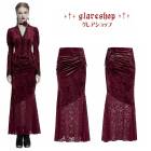 glareshop ���쥢����åס�XS-4XL��SX634-R�������å����쥬��ȥ٥�٥åȥ졼���������ȥ꡼�ե��å���ơ��륹������ �� ��å� ��ǥ����� | ��ͥ������ ���å� ����� ���� �� [PUNK RAVE] Gothic Elegant Velvet Lace Asymmetrical Fishtail Skirt
