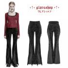 glareshop 쥢åסXS-4XLPX821-Bå ȥ å 󥰥ե쥢ѥ  ֥å ǥ |  奢 V ⡼ɷ ץ ơ   [PUNK RAVE] Gothic Wasteland Tassel Long Flared Pants