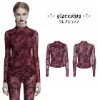 glareshop ���쥢����åס�S/L/2XL��TXA392-R�������å����������ͥ٥�٥å�ĹµT����� ���åȥ��� ��å� ��ǥ����� | �������奢��� V�� �⡼�ɷ� ���� �� [PUNK RAVE] Gothic Crescent Hollowed Velvet Long Sleeve T-Shirt