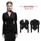 glareshop 쥢åסS/L/2XLTXA393-Bå졼ɽ٥٥åȥ꡼֥  ǥ | եå  奢 V ⡼ɷ ץ ơ   [PUNK RAVE] Gothic Lace Embroidered Velvet Gigot Sleeve Shirt