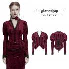 glareshop ���쥢����åס�S/L/2XL��TXA393-R�������å��졼���ɽ��٥�٥åȥ������꡼�֥���� ��å� ��ǥ����� | ��������ե��å���� ����� �������奢��� V�� �⡼�ɷ� �����ץ� ���ơ��� ���� �� [PUNK RAVE] Gothic Lace Embroidered Velvet Gigot Sleeve Shirt