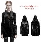 glareshop グレアショップ「S/L/2XL」WX946-B■ゴシックベルベットレースクロスフード付きボディコンドレス 黒 レディース | ヴィジュアル系 V系 ステージ 衣装 服 [PUNK 