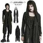glareshop ���쥢����åס�S/L/2XL/3XL/5XL��JX967-B�������å��������ȥ꡼�˥åȥա����դ��ȥ��������� �����ǥ����� �� �֥�å� ��ǥ����� | �������奢��� V�� [PUNK RAVE] Gothic Decadent Asymmetric Knitted Hooded Trench Coat