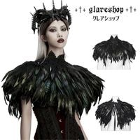 glareshop 쥢åסFJXA024-Bå㥹С֥졼ե硼  ǥ | ǲİ  奢 Ū   [PUNK RAVE] Gothic Gorgeous Reversible Lace Feather Shawl