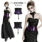 glareshop ���쥢����åס�S/L/2XL��KX633-VI�������å��ѥƥ�ȥ쥶�����륻�å� �ե��å��쥶������ơ�����󥳥륻�å� �֥�å�|�ѡ��ץ� ��ǥ����� | �������奢��� V�� �����ץ� ���ơ��� ���� �� [PUNK RAVE] Goth patent leather corset