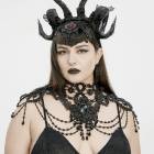 glareshop グレアショップ「F」Zb198-big-B■ゴシックレースビーズクイーンネックレス 黒 レディース | 地雷系 ヴィジュアル系 V系 モード系 コスプレ ステージ 衣装 服 [PU