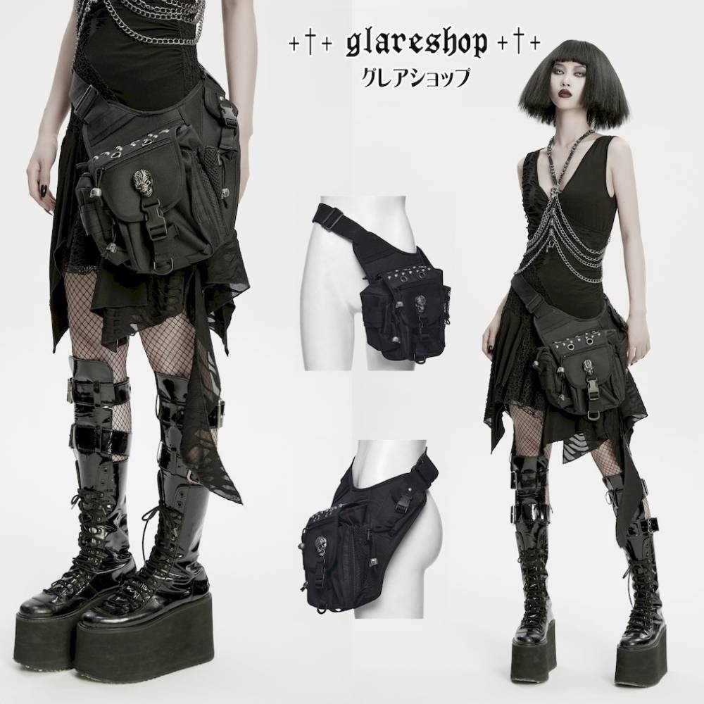glareshop ���쥢����åס�F��ZX095-B�������å� ������ �ѥ� �ƥå������� ��٥å� �������ȥ�å��Хå� �� ��ǥ����� | �������奢��� V�� �⡼�ɷ� �����ץ� ���ơ��� ���� �� [PUNK RAVE] Gothic Skull Punk Techwear Rivet Waist-Leg Bag