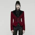 glareshop 쥢åסXS-4XLJXA019-Råơץȥ٥٥åȥ 硼Ⱦ ֡߹ ǥ |  奢 V ⡼ɷ [PUNK RAVE] Gothic Vintage Print Velvet Coat