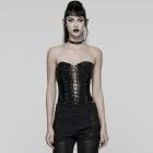 glareshop 쥢åסS/L/2XLKX694-Båѥ󥯥ץ꡼ĥ졼åץ塼֥ȥå  ֥å ǥ | 奢 V ץ ơ [PUNK RAVE] Gothic Punk Pleated Lace-Up Tube Top