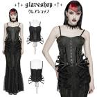 glareshop ���쥢����åס�S/L/2XL��KX695-B�������å����������㥫���ɥ��륻�åȥȥå� �� �֥�å� ��ǥ����� | �������奢��� V�� �����ץ� ���ơ��� [PUNK RAVE] Gothic Rose Jacquard Corset Top