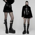 glareshop 쥢åסXS-4XLSX649-Bå졼ȥѥƥȥ쥶ߥǥ  ǥ | 奢 V ⡼ɷ [PUNK RAVE] Gothic Lace Trim Patent Leather Midi Skirt