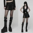 glareshop 쥢åסXS-4XLSX652-Bѥ󥯥ƥå åѡ ץå ߥ˥  ǥ | 奢 V ⡼ɷ [PUNK RAVE] Punk Techwear Zipper Split Short Skirt
