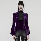 ������ڤ��glareshop ���쥢����åס�XS-4XL��TXA396-VI���������� ���쥬��� �����å��٥�٥åȥե쥢���꡼�֥���� �֥饦�� �ѡ��ץ� ��ǥ����� | �����å�  �ǲİ��� ���å� ���ơ��� [PUNK RAVE] Elegant Gothic Velvet Flared Sleeve Shirt