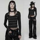 glareshop ���쥢����åס�S/L/2XL��TXA397-GY���ѥ󥯥��ȥ饤��ĹµT����� ���ߥ��졼 ��ǥ����� | ����� �������奢��� V�� �⡼�ɷ� ���� �� [PUNK RAVE] Punk Stripe Long Sleeve T-Shirt