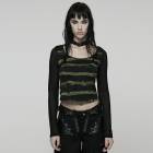 glareshop ���쥢����åס�S/L/2XL��TXA397-N���ѥ󥯥��ȥ饤��ĹµT����� ���ߥ��꡼�� ��ǥ����� | ����� �������奢��� V�� �⡼�ɷ� ���� �� [PUNK RAVE] Punk Stripe Long Sleeve T-Shirt