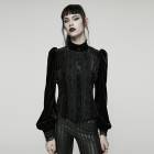 ������ڤ��glareshop ���쥢����åס�XS-4XL��TXA410-B�������å����ȥ饤�ץ٥�٥åȥ���� �֥饦�� �� ��ǥ����� | �����å�  �ǲİ��� ���å� �⡼�ɷ� [PUNK RAVE] Gothic Striped Velvet Shirt