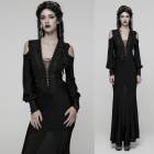 glareshop ���쥢����åס�S/L/2XL��WX957-B�����쥬��ȥ����å���������å���ץ��V�ͥå��ޥ����ɥ쥹 �� ��ǥ����� | �������奢��� V�� �⡼�ɷ�  [PUNK RAVE] Elegant Gothic Sheer Mesh Plunging V-Neck Maxi Dress