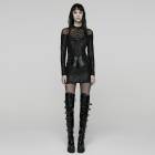 glareshop ���쥢����åס�S/L/2XL��WX972-B���ѥ󥯥�������å��她�ץ饤���ߥ˥ɥ쥹 �� ��ǥ����� | �������奢��� V�� �⡼�ɷ� ����� [PUNK RAVE] Punk Rebellious Sheer Mesh Spliced Short Dress