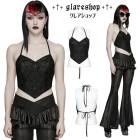 glareshop ���쥢����åס�S/L/2XL��KX719-B�������å��졼����å���ۥ륿������ߥ����� �� ��ǥ����� | �������奢��� V�� �⡼�ɷ� �����ץ� ���ơ��� ���� �� [PUNK RAVE] Gothic Lace Mesh Halter Camisole