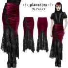 glareshop ���쥢����åס�XS-4XL��SX657-R�������å��٥�٥åȥ졼�����㡼��󥰥ե��å���ơ��륹������ ������ ��ǥ����� | �������奢��� V�� ���ơ��� ���� �� [PUNK RAVE] Gothic Velvet Lace Ruched Fishtail Skirt